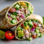 Tuna Avocado Lunch Salad Wrap