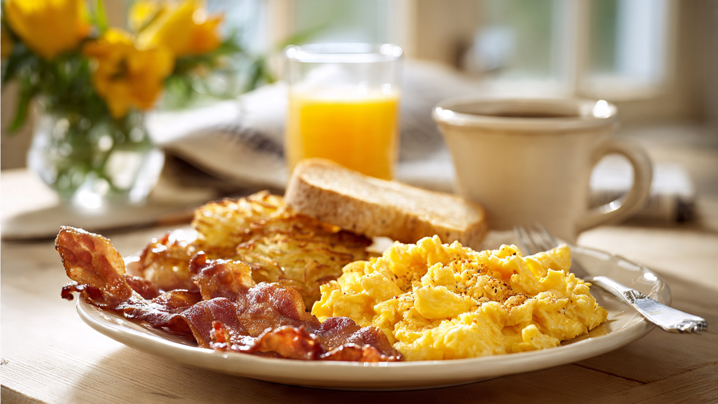 Morning favorites to start your day right. Eggs, pancakes, waffles, oatmeal, and breakfast classics.