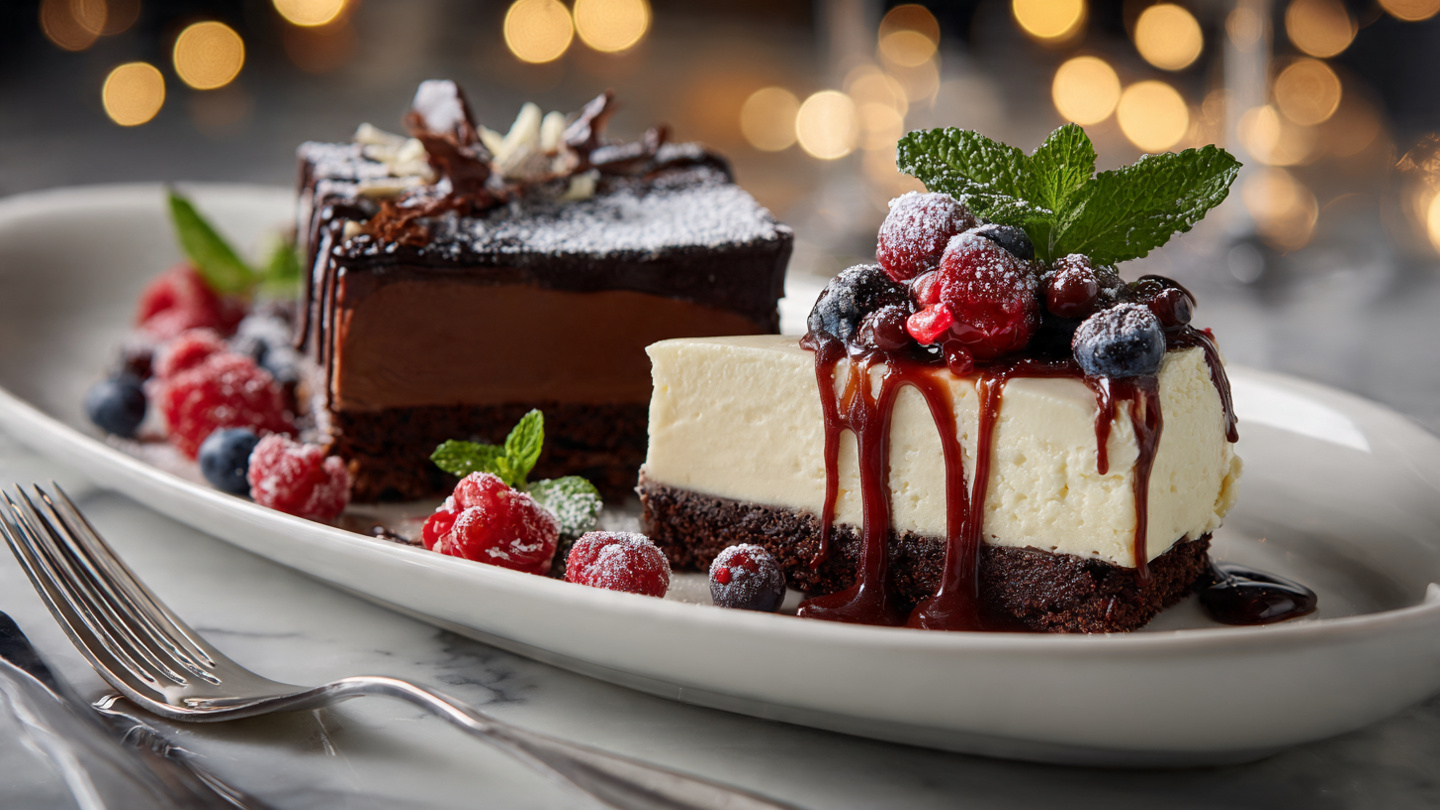 Sweet treats and indulgent endings. Cakes, cookies, pies, and decadent desserts for any celebration.
