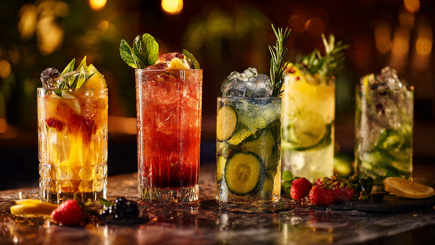 Beverages for every occasion. Smoothies, cocktails, mocktails, coffee, and refreshing drinks.