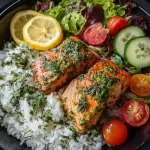 Lemon Herb Rice & Salmon Lunch Plate