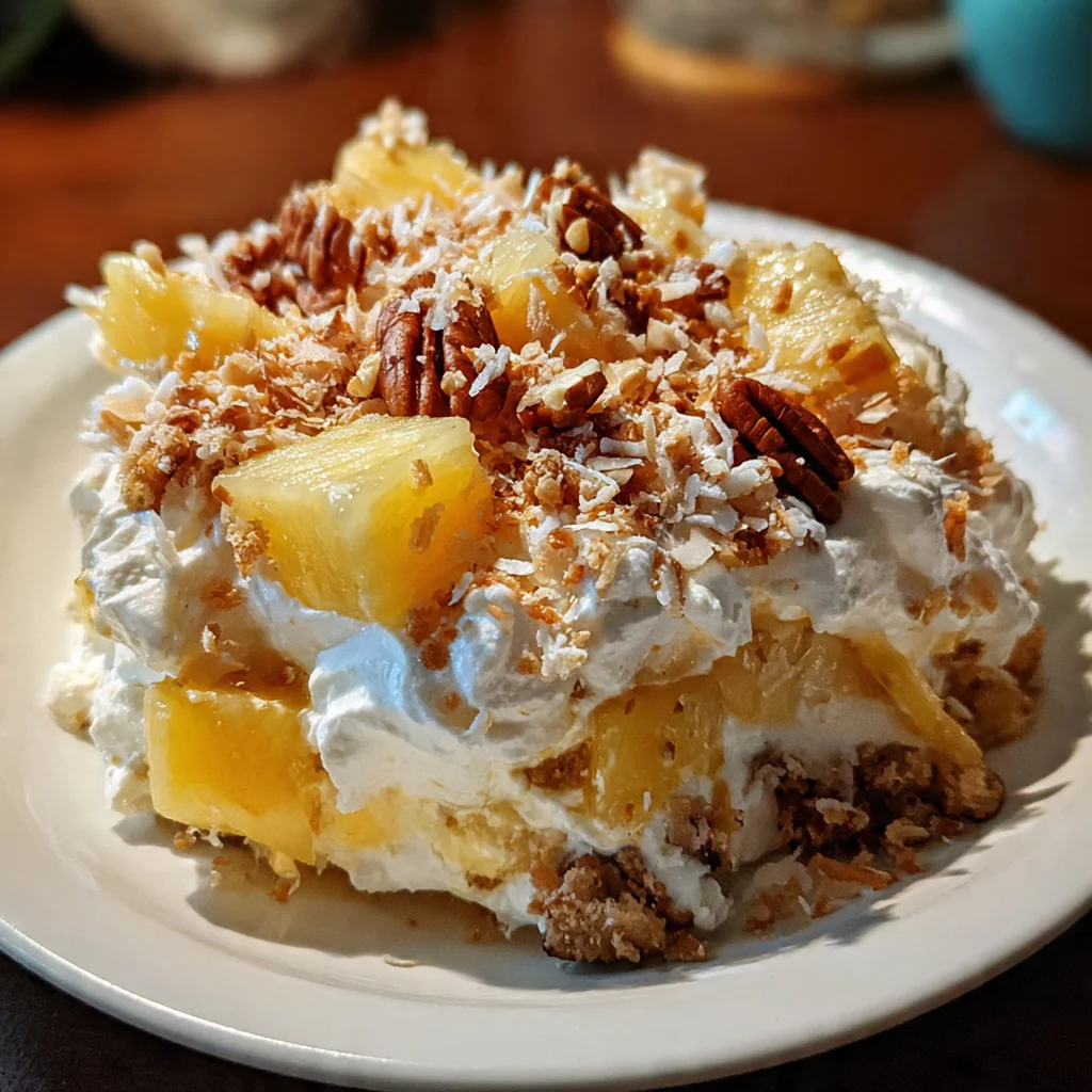 No-bake pineapple lush dessert