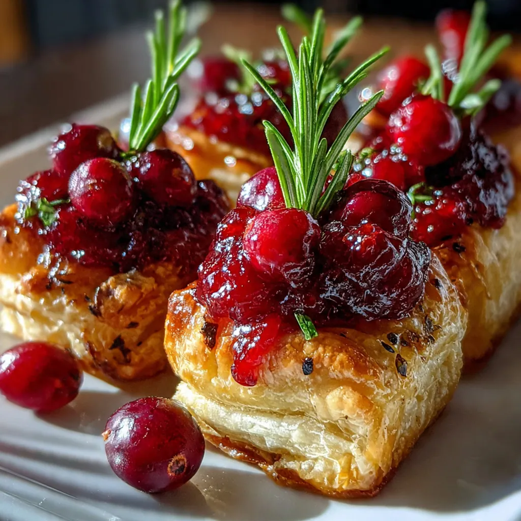 A stack of warm Brie cranberry bites ready to be served at a party with wine glasses in the background
