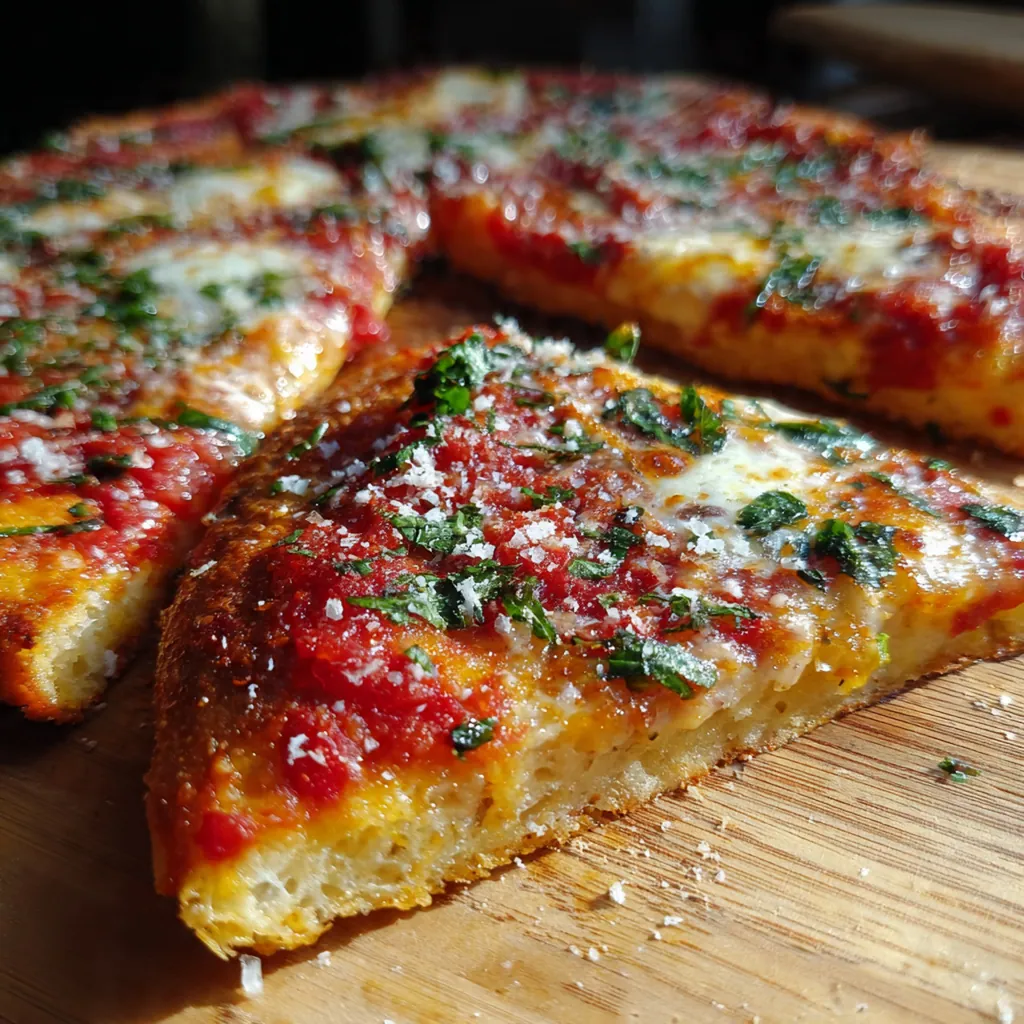 Close-up of a hand folding a perfect slice of homemade pizza with stringy mozzarella cheese