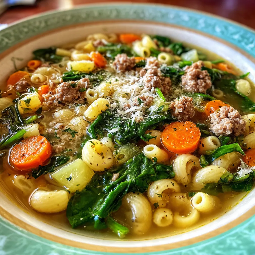 Family-style pot of Italian Wedding Soup garnished with fresh Parmesan and parsley, ready for a cozy dinner