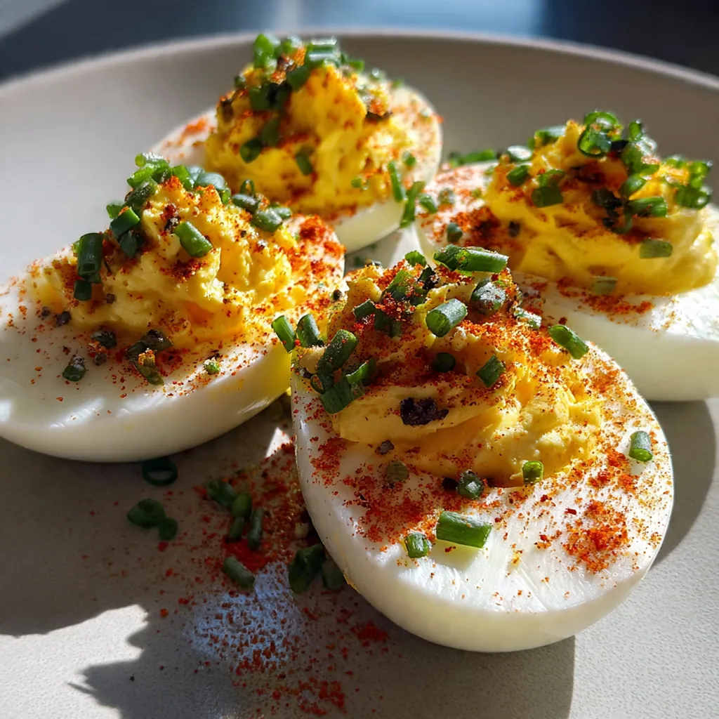 The smooth and creamy yellow yolk filling being mixed in a medium bowl with a spatula.