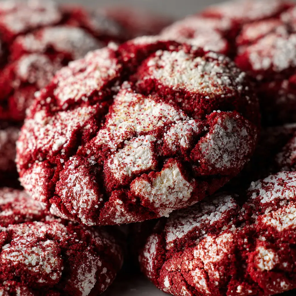 Red velvet crinkle cookies