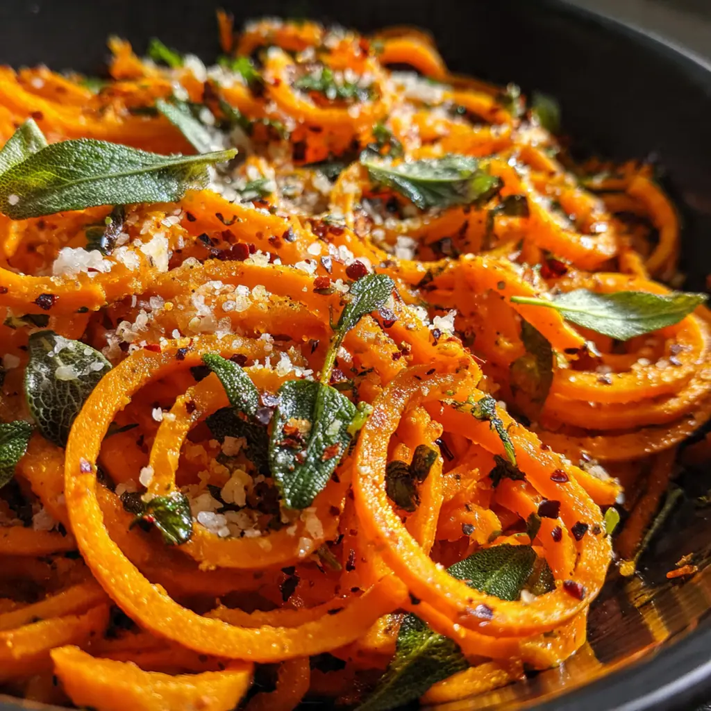 Spiralized Brown Butter Sage Sweet Potato