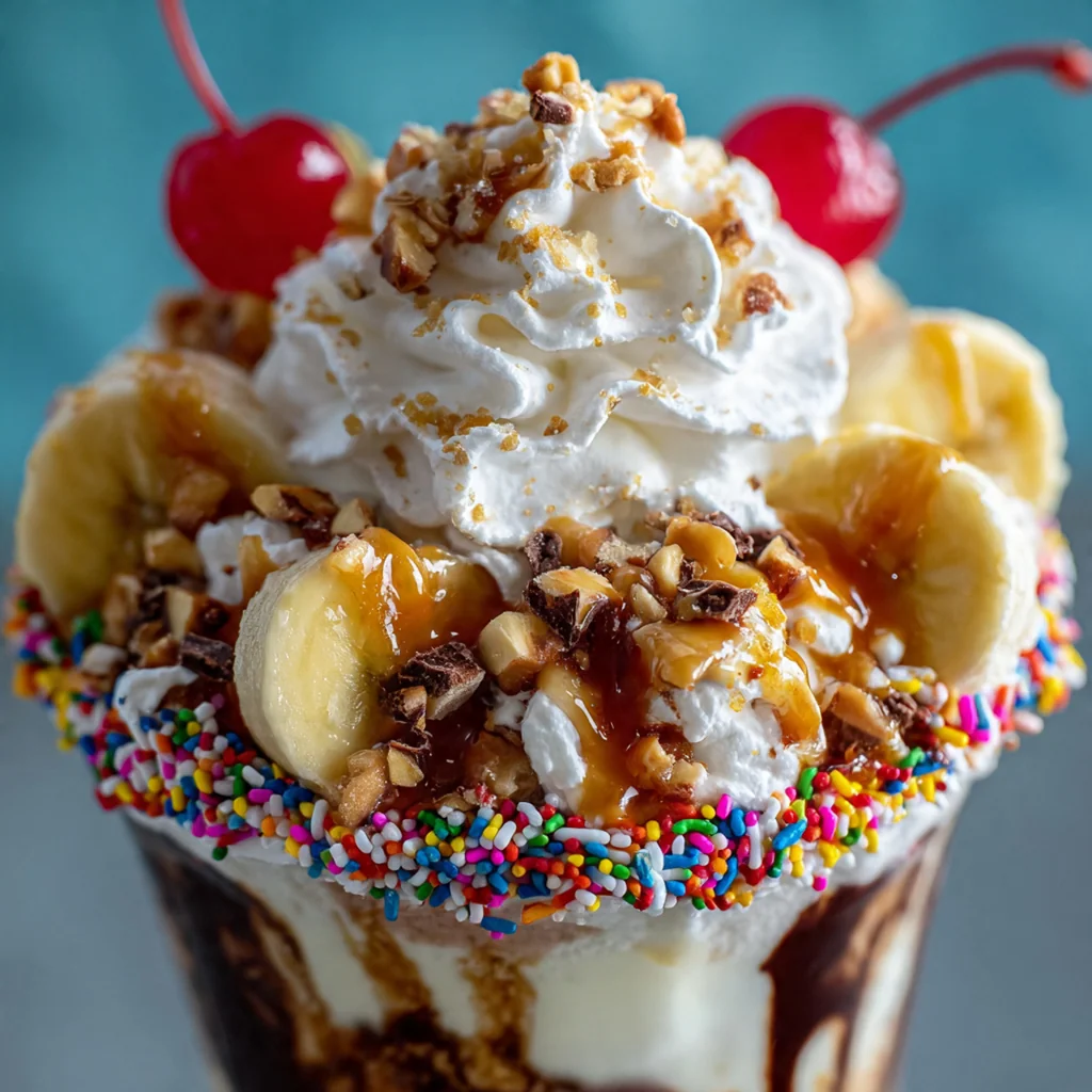 Ultimate Banana Split Milkshakes