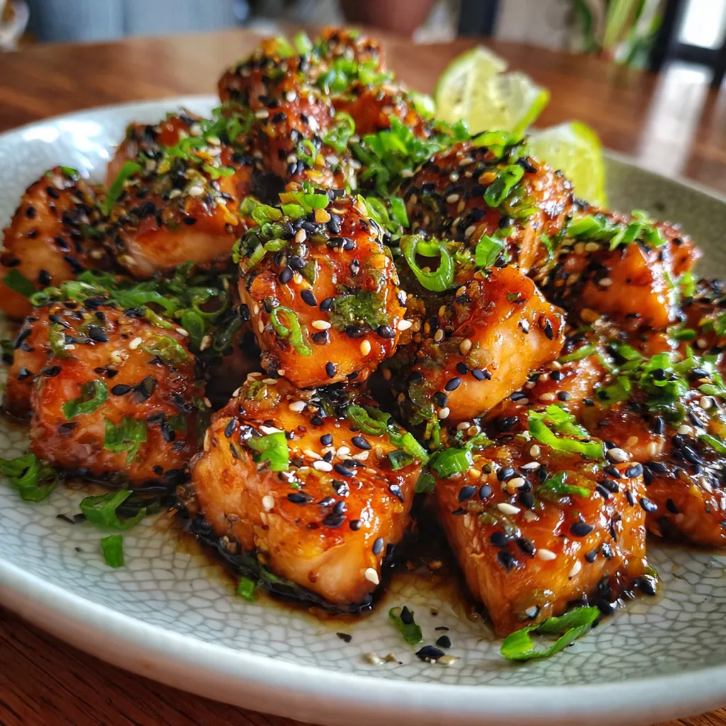 Honey Garlic Salmon Bites