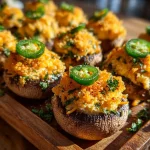 Jalapeno Popper Stuffed Mushrooms