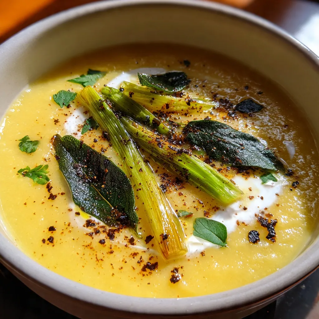 Close-up of sautéed leeks and parsnips simmering in a Dutch oven with vegetable broth