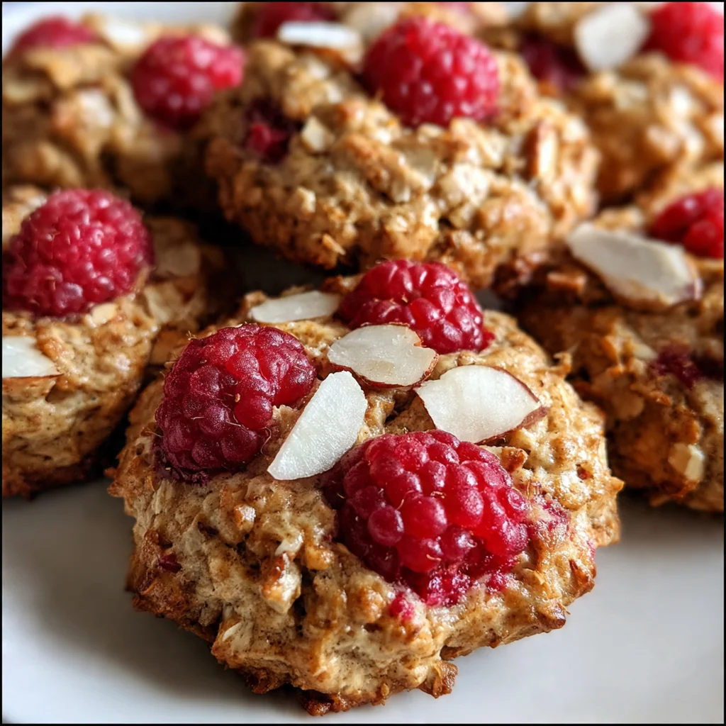 Raspberry Almond Oat Breakfast Cookies