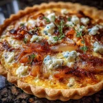 Roasted Pumpkin Quiche Caramelized Onions Gorgonzola