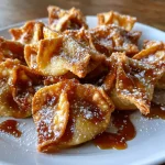 Air Fryer Caramel Apple Wontons